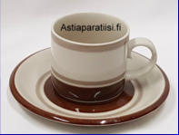 ARABIA,Pirtti kahvikuppi,Design: Raija Uosikkinen,Anja Jaatinen-Winquistin malli M, Kupin korkeus n.6 cm, halkaisija n.6,7 cm, Suunniteltu vuonna 1969-1985, 2kpl , 16�/ kpl ( Tuote nro 336Q )