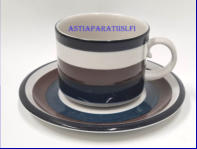 ARABIA,Kaira iso kahvikuppi,Design:Anja Jaatinen, Tuotannossa 1972-1979, korkeus n.7 cm, halkaisija n.8,8 cm, 0 kpl,( Tuote nro 436Q )