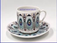 ARABIA, "Eira" mokkakuppi, Design:Raija Liisa Uosikkinen,Kupin korkeus n.5,8 cm, halkaisija n. 5,5 cm, Suunniteltu vuonna 1960, 4 kpl , 58�/ kpl ( Tuote nro 442Q )