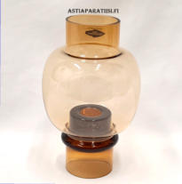 NUUTAJ�RVI, P�yt�tuikku puhallettua ruskeaa lasia, 2-osainen. Design:Heikki Orvola, Tuotannossa: 1975-1983,Korkeus n. 15 cm, leveys n. 10 cm, 2kpl, 58�/kpl ( Tuote nro / Item #171C )