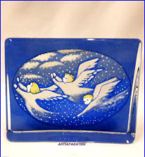IITTALA, iso lasikortti Siness� taivaan keinuen, Design:Helj� Liukko-Sundstr�m,korkeus 12 cm, leveys 14,5 cm x 3,5 cm, 2kpl., 75�/kpl