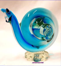 Scandinavian Art Glas Snail figurine (etana),n 15 cm X 12,5 cm,1kpl,45�/kpl