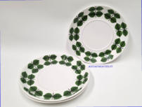 Stig Lindberg Gustavsberg."Bers�" lautanen,Eritt�in v�h�isi� k�yt�nj�lki�,leveys n. 18,5 cm,3 kpl,27�/kpl,( Tuote nro 228PL