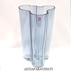 ITTALA, "Savoy"  harmaa  maljakko ,Design:Alvar Aalto.Merkitty Alvar Aalto Iittala,Korkeus 20 cm, halkaisija n. 12,5cm 0kpl, ( Tuote nro / Item #110MA )