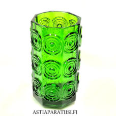 RIIHIM�EN LASI,Rengas Lasimaljakko vihre�, Design:Tamara Aladin,tuotannossa 1970-1971-luku,Korkeus n.20,5 cm, halkaisija n.11 cm,1 kpl,138� /kpl ( Tuote nro / Item #172MA )