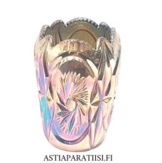 RIIHIM�EN LASI, Lysterilasi / Myrkkylasi maljakko, Korkeus n.13,4 cm, halkaisija n. 8,5 cm,1 kpl,88� /kpl ( Tuote nro / Item #218MA
