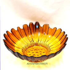 HUMPPILA LASI, Tokka Lasimalja,Design:Tauno Wirkkala,Valmistettu 1970-luku,Korkeus n. 9,5 cm, leveys n.28,5 cm,0 kpl, ( Tuote nro / Item #272MA )