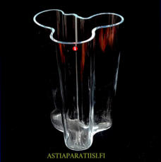 IITTALA, Aalto kirkas  lasia maljakko,Design:Alvar Aalto.signeeraus pohjassa,Korkeus 25 cm, halkaisija n. 18 cm 1kpl,124� /kpl ( Tuote nro / Item #293MA )