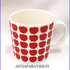 ARABIA,  Omena muki,Design:Heini Riitahuhta,Suunniteltu vuonna 1990- 2000,korkeus n.8 cm, halkaisija n.8,3 cm, 1 kpl, 44 �/kpl,( Tuote nro 157 P )