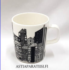 MARIMEKKO, Oiva / Siirtolapuutarha-mukien kuvion on piirt�nyt Maija Louekari,korkeus n.9,5 cm, halkaisija n.7,8 cm, ,3 kpl, 34 �/kpl,( Tuote nro 223 P )