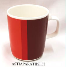 MARIMEKKO, Hennika -muki,Valkoinen, Ruskea, Oranssi, korkeus n.9,5 cm, halkaisija n.8 cm, 1 kpl, 42 �/kpl,( Tuote nro 240 P )