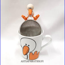 AARIKKA,"Allu"muki ja teesihti,Design: Pia K�rkk�inen,korkeus n.9,5 cm, halkaisija n.8,2 cm,0kpl( Tuote nro 270 P )