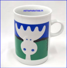 AARIKKA Hirvonen muki, DESIGN :JAIME DE VIZCAYA,korkeus n.8,8 cm, halkaisija n.6,4 cm, 0 kpl, ( Tuote nro 398 P )