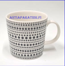 IITTALA, Teema Kulku muki  harmaa  Kastehelmi,Suunniteltu vuonna 2011,korkeus n.8 cm, halkaisija n.8,3 cm, 1 kpl, 38 �/kpl,( Tuote nro 416 P )