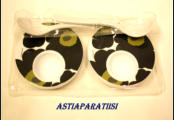 Marimekko Unikko Munakupit ja Lusikat, musta,Valmistaja: Zak designs, munakupit ja Lusikat ,0kpl