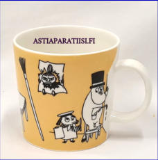 ARABIA, Muumimuki Toimisto ,Moomin Mug Office (1996-2002),Design: Tove Slotte-Elevant,Korkeus n. 8 cm, halkaisija n. 8 cm, 2kpl,289�/kpl,( Tuote nro 103M )