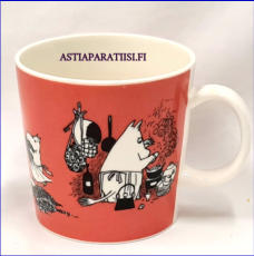 ARABIA, Muumimuki Tumma roosa, Muumimamma ,Moomin Mug Dark Rosa (1991-1996),Design: Tove Slotte-Elevant,Korkeus n. 8 cm, halkaisija n. 8 cm, 3kpl,289�/kpl,( Tuote nro 105M )