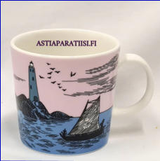 ARABIA, Muumimuki Iltapurjehdus,Moomin Mug, Night Sailing  (2010),Design: Tove Slotte-Elevant,Korkeus n. 8 cm, halkaisija n. 8 cm, 1kpl,168�/kpl,( Tuote nro 112M )