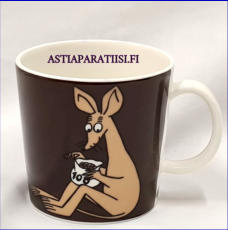 ARABIA, Muumimuki Nipsu ruskea,Moomin Mug, Sniff, brown (2002-2008),Design: Tove Slotte-Elevant,Korkeus n. 8 cm, halkaisija n. 8 cm, 2kpl,148�/kpl,( Tuote nro 115M )