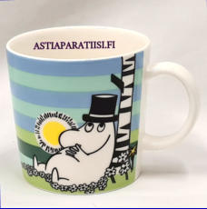 ARABIA,Muumimuki Siesta, kes�kausimuki,Moomin Mug, Siesta (summer season mug 2009),Design: Tove Slotte-Elevant,Korkeus n. 8 cm, halkaisija n. 8 cm, 3kpl,108�/kpl,( Tuote nro 117M )