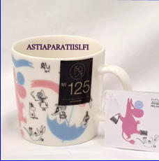 ARABIA,Muumimuki Stockmann 150 V  juhlamuki,Moomin Mug, Stockmann 150 Edited Collection,Design: Tove Slotte-Elevant,Korkeus n. 8 cm, halkaisija n. 8 cm, 3kpl,118�/kpl,( Tuote nro 116M )