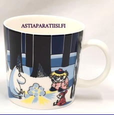 ARABIA,Muumimuki Lumilyhty, talvikausimuki,Moomin Mug, Snow Lantern (winter season mug 2007),Design: Tove Slotte-Elevant,Korkeus n. 8 cm, halkaisija n. 8 cm, 2kpl,78�/kpl,( Tuote nro 118M )