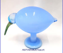 IITTALA, Ibis vaaleansininen / IBIS Light Blue,  nr. XXX/750. Design:Oiva Toikka Nuutaj�rvi,Signeerattu / Signature,mitat n.21cm x 17cm,0kpl, ( Tuote nro / Item #102T)