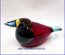 IITTALA, Kuningatarkalastaja Lasilintu / Queen Fisher Bird,Year, 2005-2007 ,Design: Oiva Toikka Nuutaj�rvi,Signeerattu / Signature,II kakkoslaatu,mitat n.16,5 cm x 8,5 cm, 0kpl, ( Tuote nro / Item #107T)