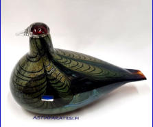 NUUTAJ�RVI, Suuri lintu Fasaani/large bird Pheasant Fasaani ,Design: Oiva Toikka,  Nuutaj�rvi,,Signeerattu / Signature,mitat n. 24,5cm x 13cm,1kpl,280� ( Tuote nro / Item #117T)