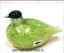 NUUTAJ�RVI,Yrityslintu Postipankille, Viiri�inen pieni / Small Quail,Design: Oiva Toikka,Nuutaj�rvi,Signeerattu / Signature,Valmistettu1987-luvulta,mitat n. 12 cm x 7,5 cm,0kpl, ( Tuote nro / Item #123T)