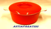  Emaloitu  pata Design:Antti Nurmesniemi,halk. n.18cm, kork. n.14cm, 1kpl, 85�/kpl