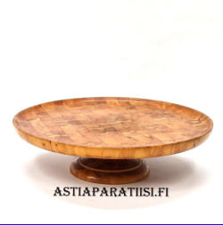 Puinen Vintage jalallinen Kakku Tarjoiluvati  ,45�,( Tuote nro / Item #115PU )