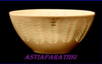 ARABIA, riisiposliini Uinti 1964 Kulho,Design:Friedl Holzer-Kjellberg,Halkaisia:17,5cm X 8,5cm,Korkeus:8,3cm,1kpl, 140�