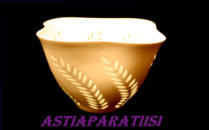 ARABIA, riisiposliini  Maljakko,Design:Friedl Holzer-Kjellberg,1940-1990-luku. n. 14cm x 14cm, korkeus noin,10cm, 1kpl.145�/kpl