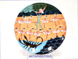 ARABIA, sein�lautanen, horoskooppi aihe Skorpioni,Design:Dorrit von Fieandt,1990-luku,Mitat n. 20 cm,1kpl.110�/kpl,( Tuote nro 314AM )