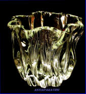 IITTALA,Kalvolan kanto Taidelasi maljakko,suuri, massiivinen, Design:Tapio Wirkkala,(TREE STUMP),suunniteltu: 1948,korkeus 17 cm, leveys 20 cm,1kpl,450�