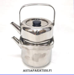 OPA, tee/vesipannu,2-osainen pannu, Design:Timo Sarpaneva,Suunniteltu 1970,Korkeus, n.20 cm, halkaisija, n.15 cm,1kpl,240�/kpl,( Tuote nro 109TA )