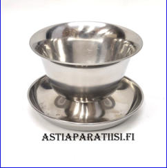 Vintage Made in Denmark Stainless Steel halkaisija,n. 15 cm, kork. n.9,5 cm , 1kpl, 32�/kpl,( Tuote nro 134TA)