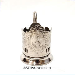 Ven�l�inen vintage, metallista teelasin pidike ,Korkeus,n.10 cm, halkaisija 7 cm,1 kpl, 25�/kpl,( Tuote nro 196TA)