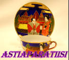 Vintage Hand Painted Porcelain Tea Cup & Saucer Japan Geisha Red Asian Oriental,The cup is in very good condition,0kpl