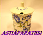 Vintage mid century, Scandanavian modern Turi-Designs Lotte pattern sugar bowl with lid by Figgjo Flint - Norway(Vintage vuosisadan puoliv�liin, Scandinavian moderni Turi-Designs Lotte kuvio sokeri kulhossa kansi Figgjo Flint - Norja) 0kpl,