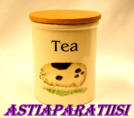 English Pottery Cloverleaf storage jars with wooden lids.Large Tea Cannister.(Englanti Keramiikka Cloverleaf varastointi purkit puiset kannet.) 40�