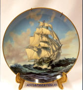 The Great Clipper Ships, Thermopylae, sein�lautanen, Franklin Porcelain,Franklin Porcelain,CUTTY SARK PLATE THE GREAT CLIPPER SHIPS COLLECTION FRANKLIN PORCELAIN, halkaisija n.23 cm,1kpl, 50�/kpl
