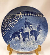 Paul Hoff Gustavsberg Christmas plate. Swedish vintage,Collectible Christmas plate 1990,halkaisija n.21,5 cm,1kpl, 40�/kpl