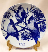 Paul Hoff Gustavsberg Christmas plate. Swedish vintage,Collectible Christmas plate 1992,halkaisija n.21,5 cm,1kpl, 40�/kpl
