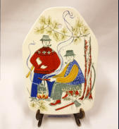 Figgjo Flint Saga Norsk Design Handpainted Silkscreen Norway Wall Hanging,mitat,14,8 cm X 10 cm,1kpl,25�/kpl