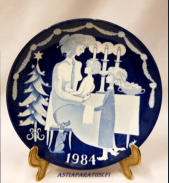 Paul Hoff Gustavsberg Christmas plate. Swedish vintage,Collectible Christmas plate 1984,halkaisija n.21,5 cm,1kpl, 40�/kpl