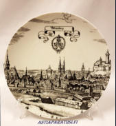 Hildesheim, saksalainen koristelautanen, Porzella,halkaisija n.17 cm,1kpl, 35�/kpl