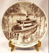 Gustavsberg , Jorma R�is�nen,Gustavsberg , �ngfartyget Drottningholm, Ruotsalainen sein�lautanen ,halkaisija n.21,5 cm,1kpl, 65�/kpl