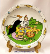 Eschenbach Porzellan, Suske en Wiske,halkaisija n.20,5 cm,1kpl, 30�/kpl